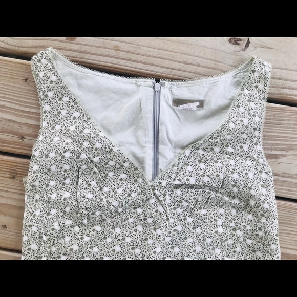 J.Crew Cotton Summer Dress Sz 6 Green/Floral - Picture 2 of 4